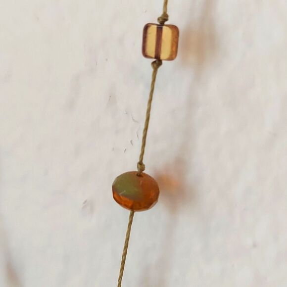 Handmade Amber & Green Statement Necklace - Picture 3 of 5